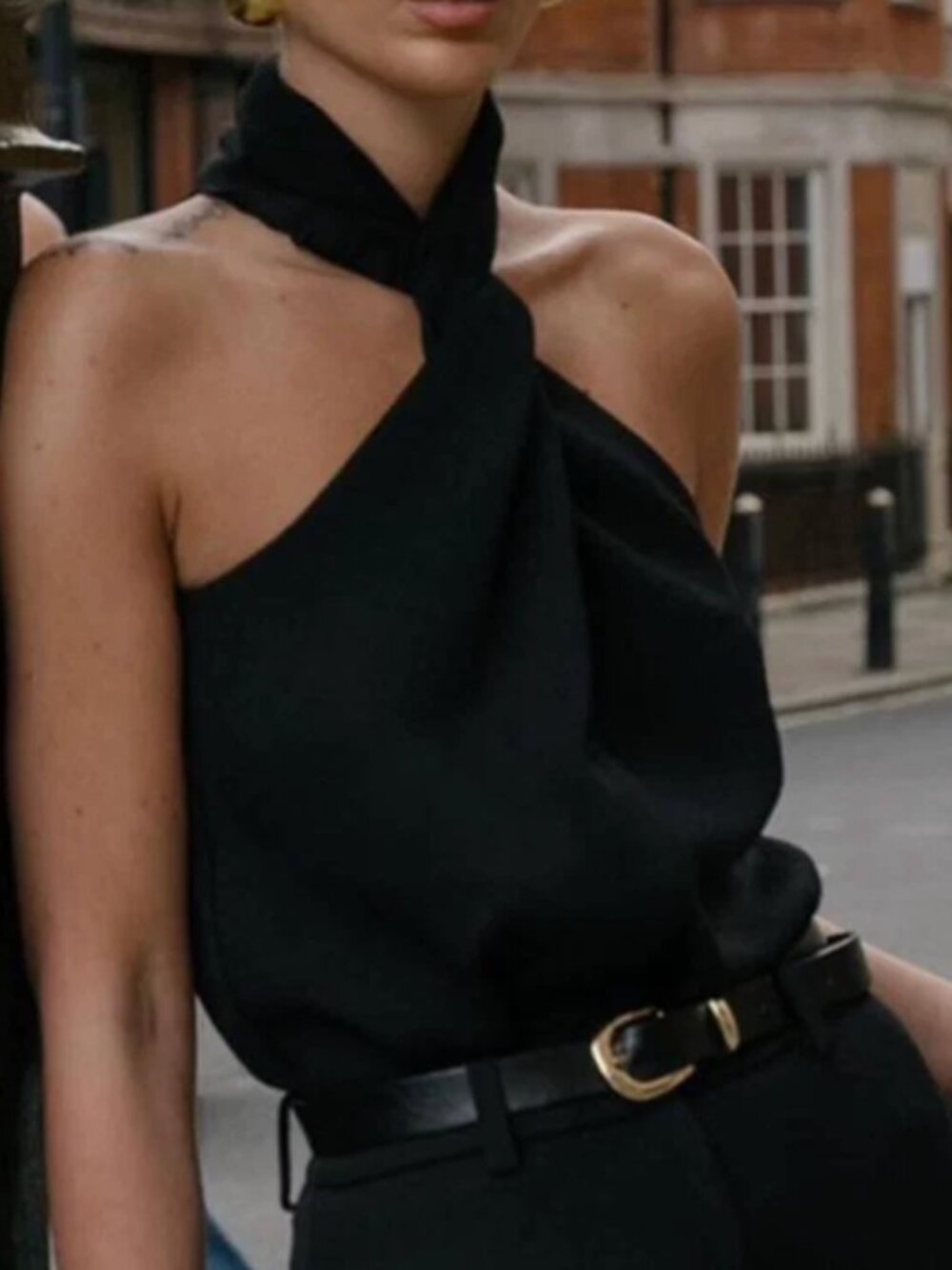 Commense Cross Halter Tank Top S